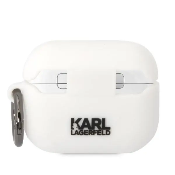 Etui na słuchawki Karl Lagerfeld Silicone Karl Head 3D KLAPRUNIKH do AirPods Pro Biały