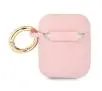 Etui na słuchawki Guess Silicone Vintage Script do AirPods Różowy