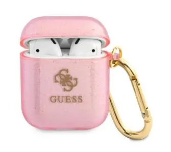 Etui na słuchawki Guess Glitter Collection do AirPods Różowy