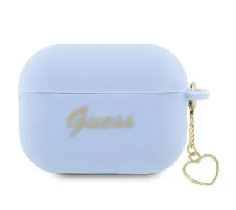 Etui na słuchawki Guess Silicone Charm Heart Collection GUAP2LSCHSB do AirPods Pro 2 Niebieski