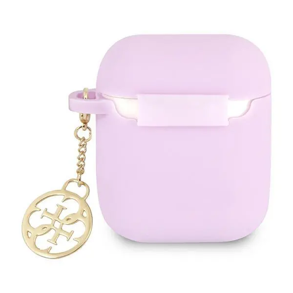 Etui na słuchawki Guess Silicone Charm 4G Collection do AirPods Fioletowy