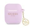 Etui na słuchawki Guess Silicone Charm 4G Collection do AirPods Fioletowy
