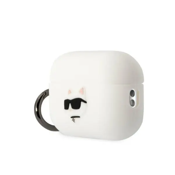 Etui na słuchawki Karl Lagerfeld Silicone Choupette Head 3D do AirPods Pro 2 Biały