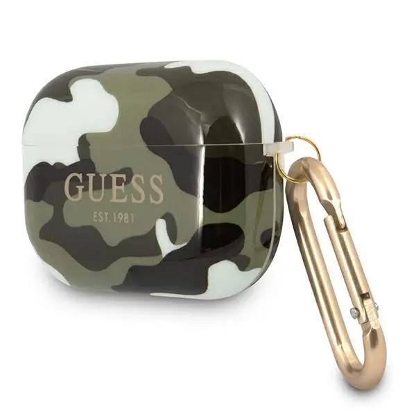 Etui na słuchawki Guess Camo Collection do AirPods Pro Zielony moro
