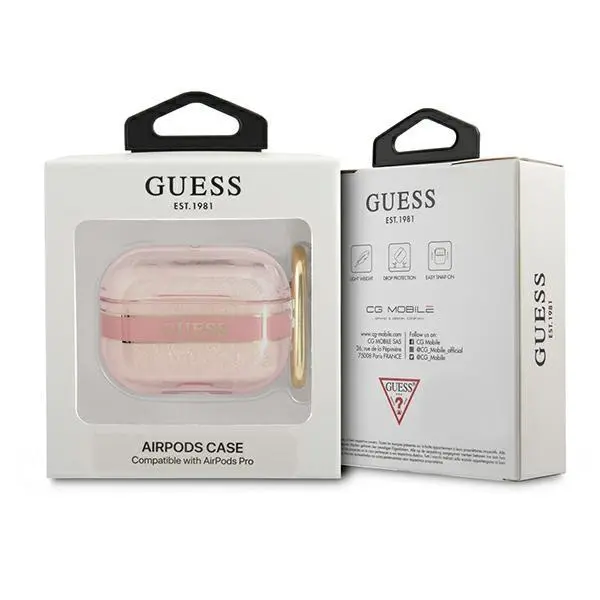 Etui na słuchawki Guess Strap Collection do AirPods Pro Różowy