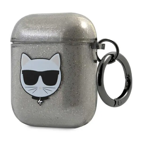 Etui na słuchawki Karl Lagerfeld Glitter Choupette KLA2UCHGK do AirPods Szary