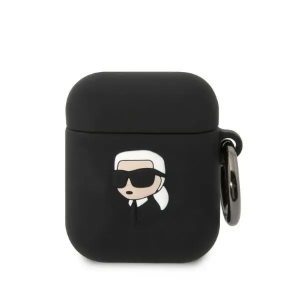 Etui na słuchawki Karl Lagerfeld Silicone Karl Head 3D KLA2RUNIKK do AirPods 1/2 Czarny