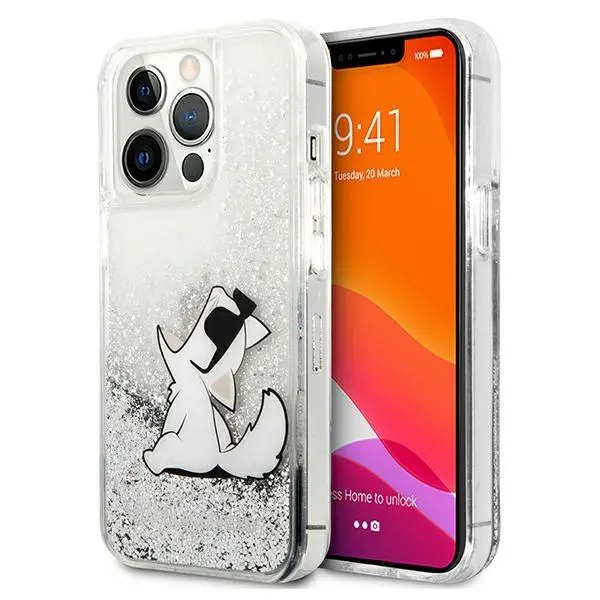 Etui Karl Lagerfeld Liquid Glitter Choupette Fun KLHCP13XGCFS do iPhone 13 Pro Max