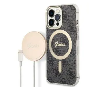Zestaw Guess GUBPP13XH4EACSK ładowarka indukcyjna + etui 4G Print MagSafe do iPhone 13 Pro Max