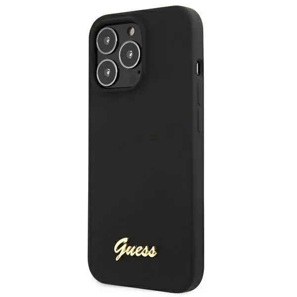 Etui Guess Silicone Script Gold Logo MagSafe GUHMP13LLSLMGBK do iPhone 13 Pro / 13