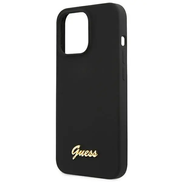Etui Guess Silicone Script Gold Logo MagSafe GUHMP13LLSLMGBK do iPhone 13 Pro / 13