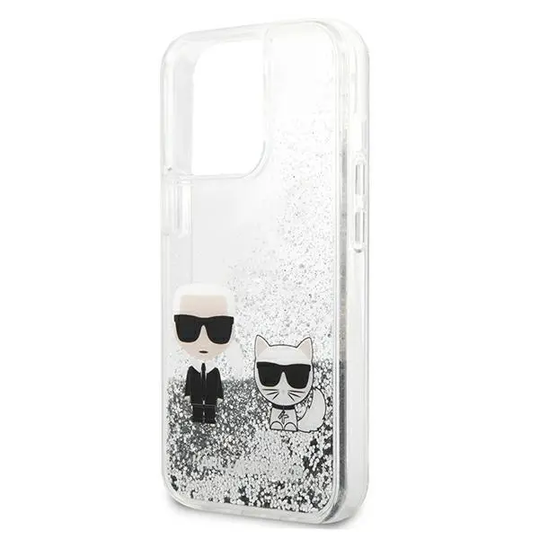Etui Karl Lagerfeld Liquid Glitter Karl&Choupette KLHCP13XGKCS do iPhone 13 Pro Max