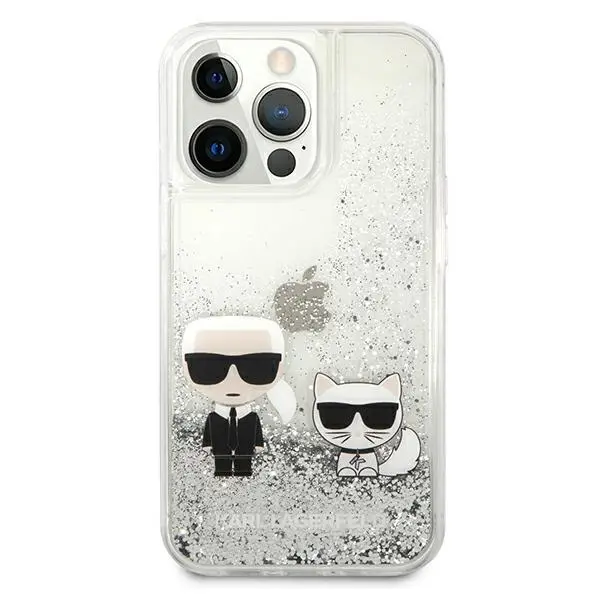 Etui Karl Lagerfeld Liquid Glitter Karl&Choupette KLHCP13XGKCS do iPhone 13 Pro Max