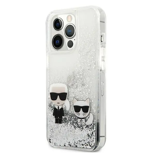 Etui Karl Lagerfeld Liquid Glitter Karl&Choupette KLHCP13XGKCS do iPhone 13 Pro Max