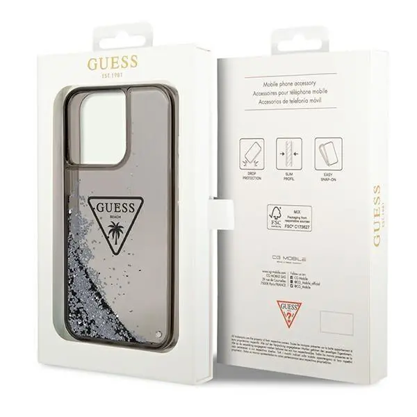 Etui Guess Liquid Glitter Palm Collection GUHCP14XLFCTPK do iPhone 14 Pro Max