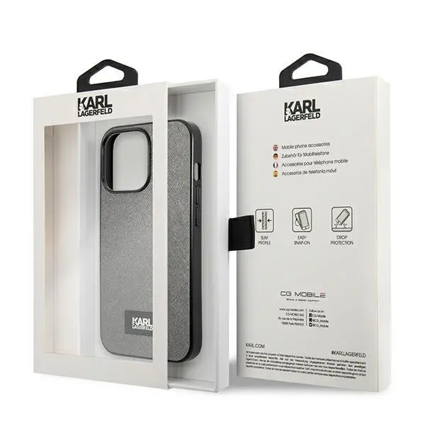 Etui Karl Lagerfeld Saffiano Plaque KLHCP13LSFMP2DG do iPhone 13 Pro / 13