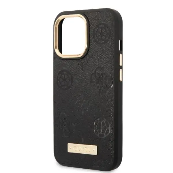 Etui Guess Peony Logo Plate MagSafe GUHMP13LSAPSTK do iPhone 13 Pro / 13