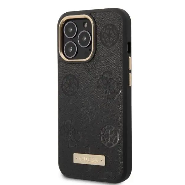 Etui Guess Peony Logo Plate MagSafe GUHMP13LSAPSTK do iPhone 13 Pro / 13