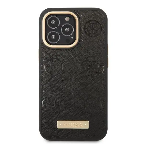 Etui Guess Peony Logo Plate MagSafe GUHMP13LSAPSTK do iPhone 13 Pro / 13