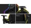 Fotel Huzaro Force 6.2 Mesh RGB LED Gamingowy do 130kg Skóra ECO Tkanina Czarny