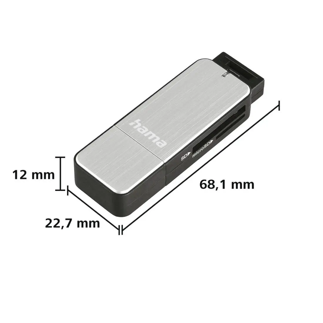 Czytnik kart Hama SD/microSD USB 3.0 Czarny