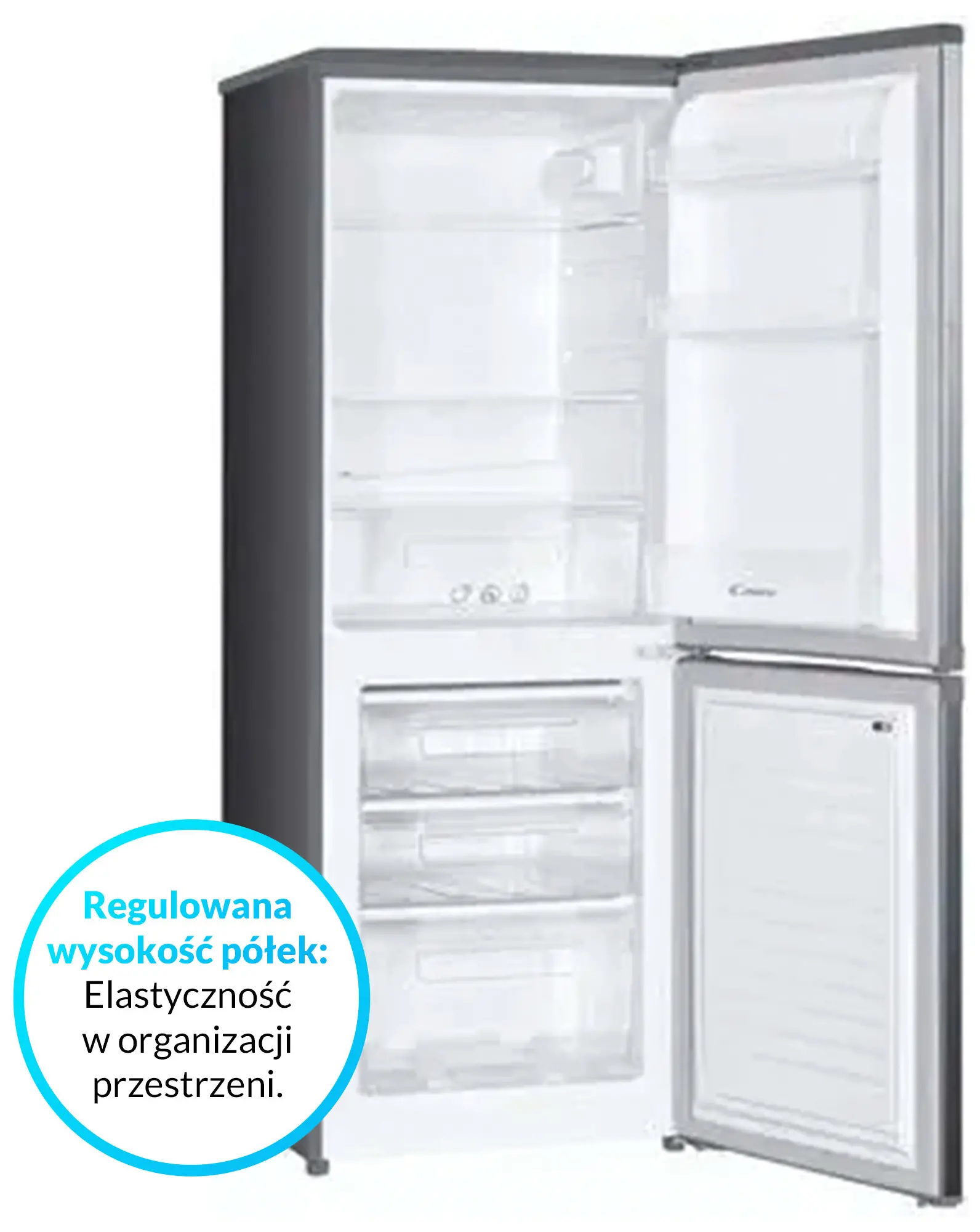 Lodówka Candy CHCS 514EX 151cm Srebrny