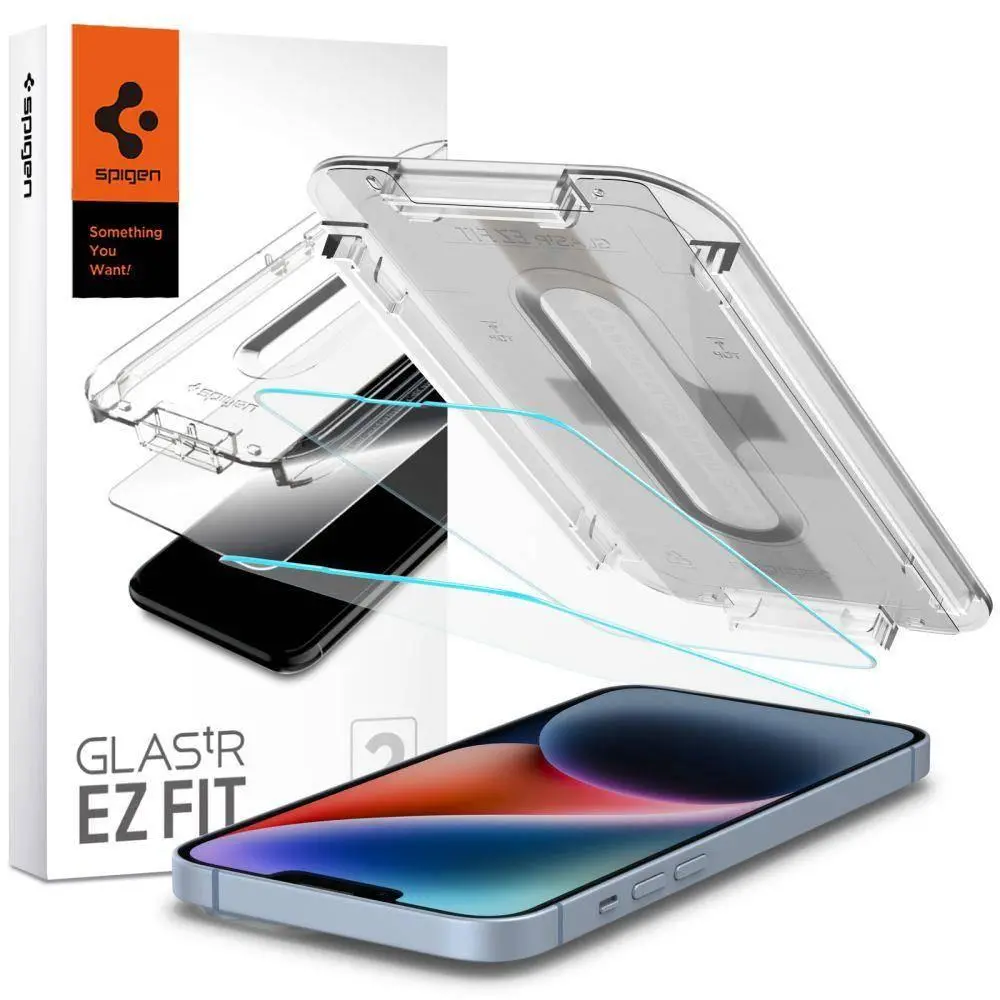 Szkło hartowane Spigen AGL03385 z aplikatorem tR EZ Fit Sensor Open do iPhone 14/13 Pro/13 - 2 pack