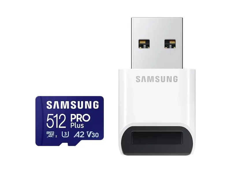 Karta pamięci Samsung PRO Plus microSDXC 512GB U3 A2 V30 - czytnik