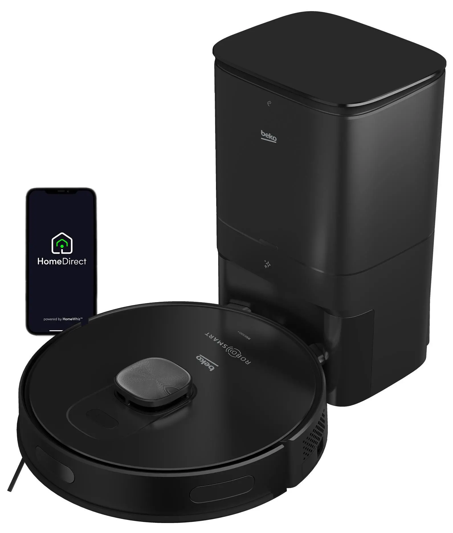 Robot sprzątający Beko RoboSmartPro VRR94314VB Funkcja mopowania Stacja oczyszczająca Tworzenie mapy pomieszczenia 65dB