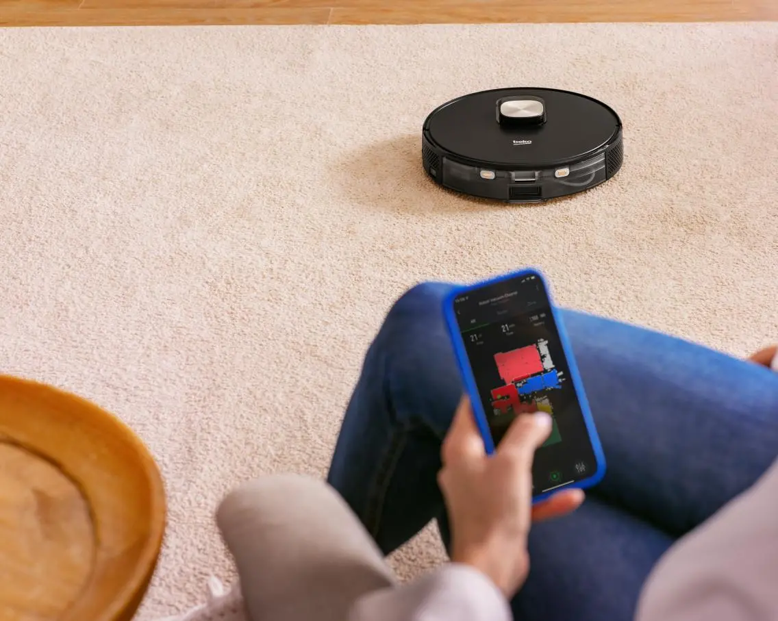 Robot sprzątający Beko RoboSmartPro VRR94314VB Funkcja mopowania Stacja oczyszczająca Tworzenie mapy pomieszczenia 65dB