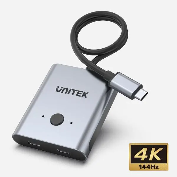 Przełącznik Unitek Dwukierunkowy USB-C 4K D1078A Szary
