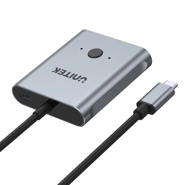 Przełącznik Unitek Dwukierunkowy USB-C 4K D1078A Szary