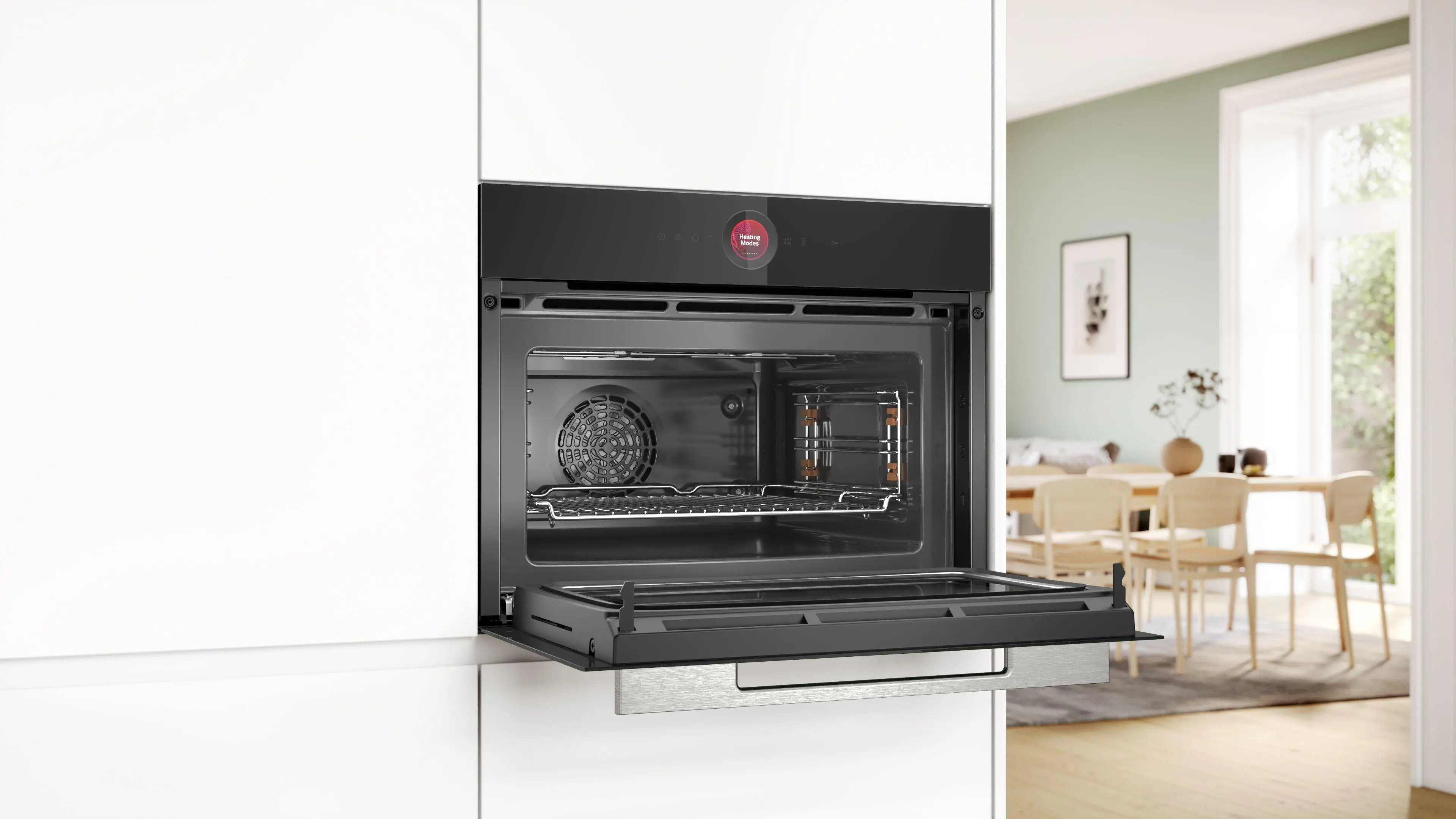 Piekarnik z mikrofalą Bosch Serie 8 CMG7241B1 Termoobieg AirFry Zdalne sterowanie Czarny