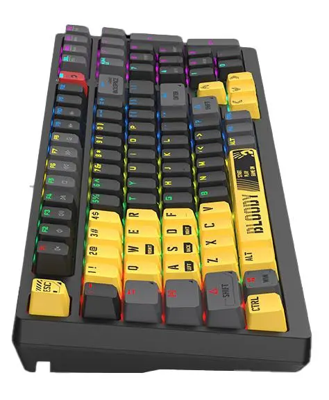 Klawiatura mechaniczna A4tech Bloody S98 Sports Lime BLMS Red Czarno-żółty
