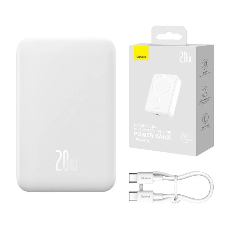 Powerbank Baseus PPCX150002 Magnetic Mini 20000mAh 20W MagSafe Overseas Edition Biały