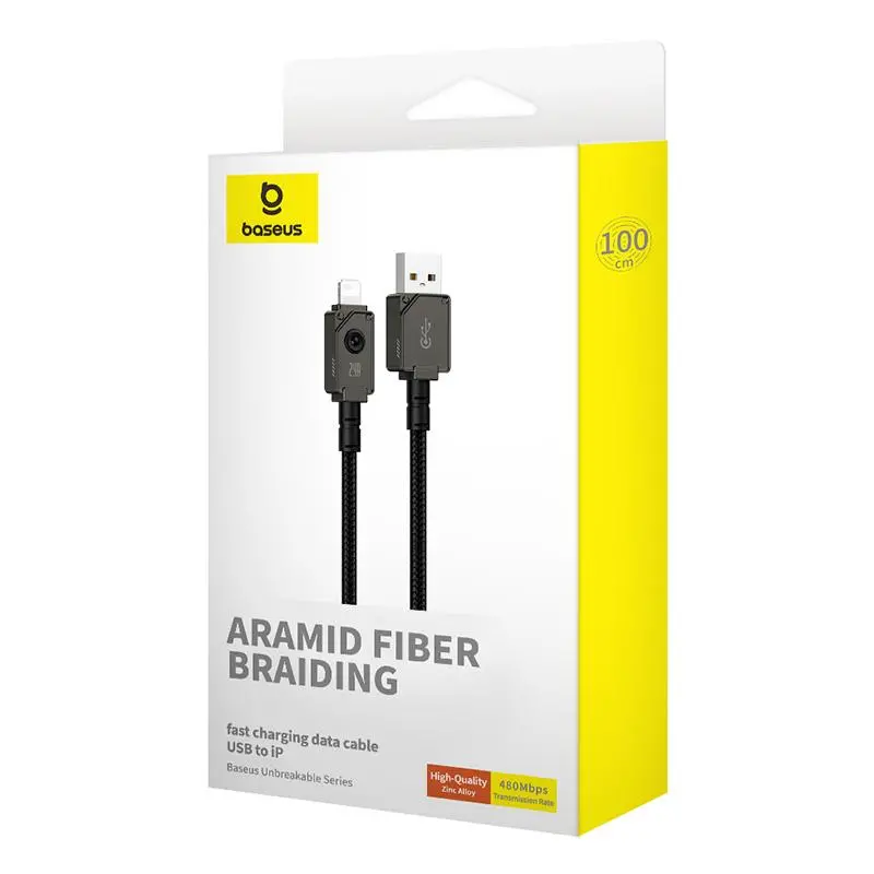 Kabel Baseus ARAMID FIBER USB-A do Lightning 2,4A 1m Czarny