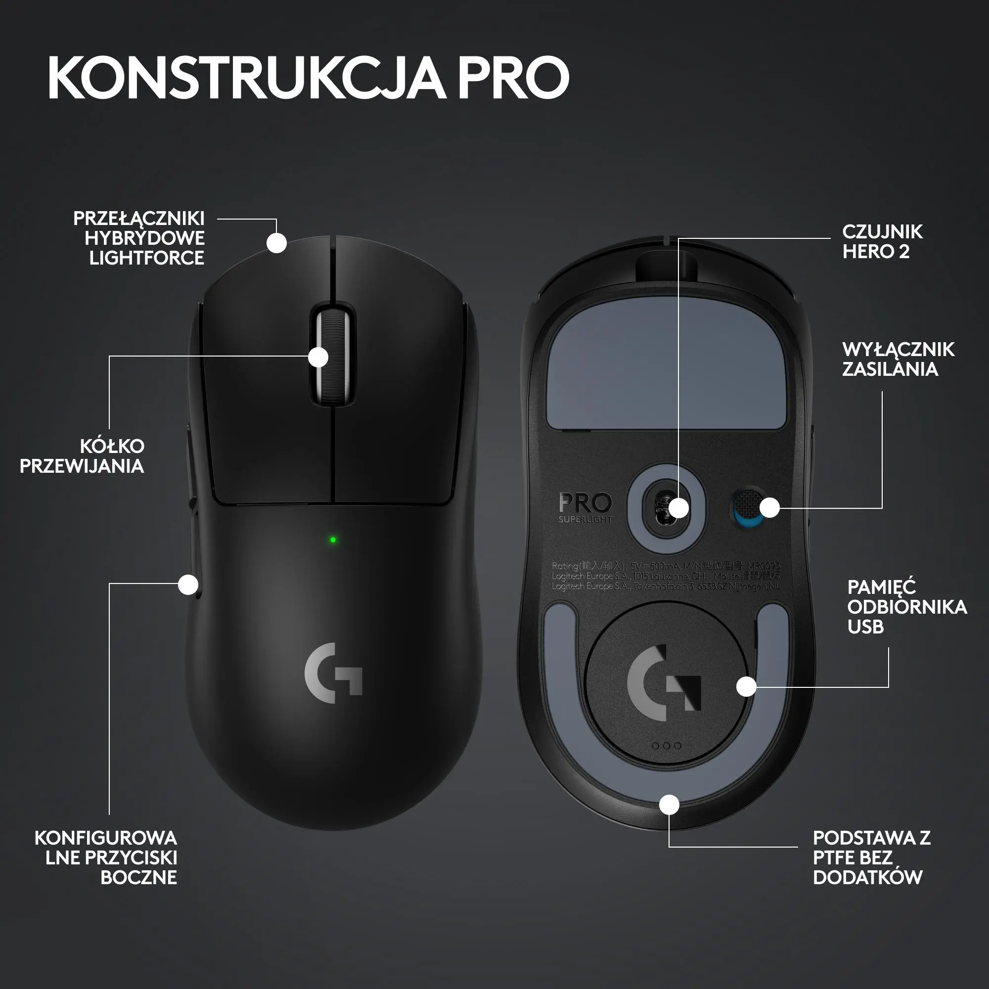 Myszka gamingowa Logitech G Pro X Superlight 2 Czarny