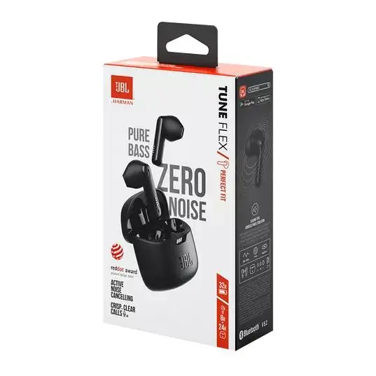 Słuchawki bezprzewodowe JBL Tune Flex Douszne Bluetooth 5.2 Czarny