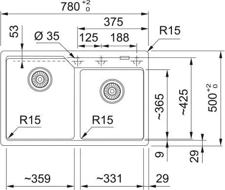 Zlewozmywak Franke Urban UBG 620-36-33 Granitowy Kamienny szary