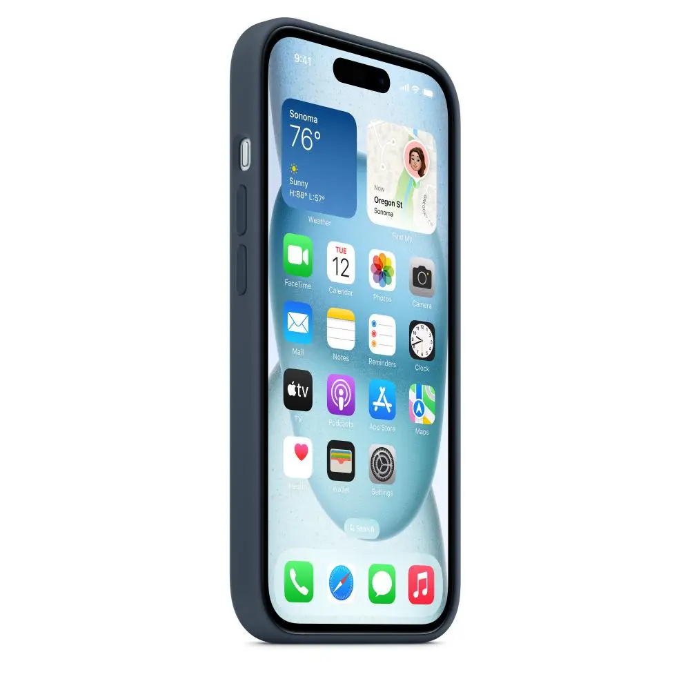 Etui Apple silikonowe z MagSafe do iPhone 15 Sztormowy błękit