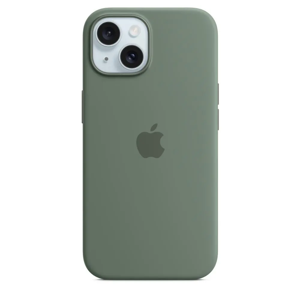 Etui Apple silikonowe z MagSafe do iPhone 15 Cyprysowy