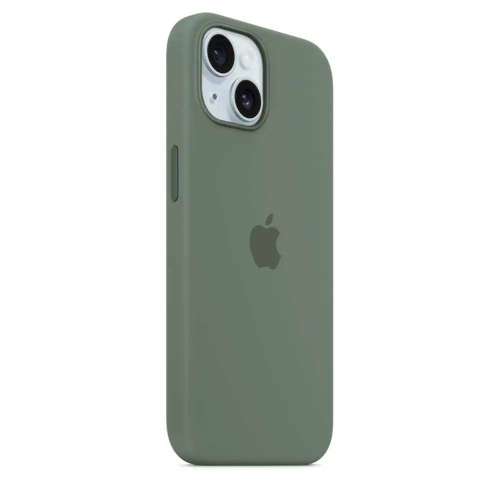 Etui Apple silikonowe z MagSafe do iPhone 15 Cyprysowy