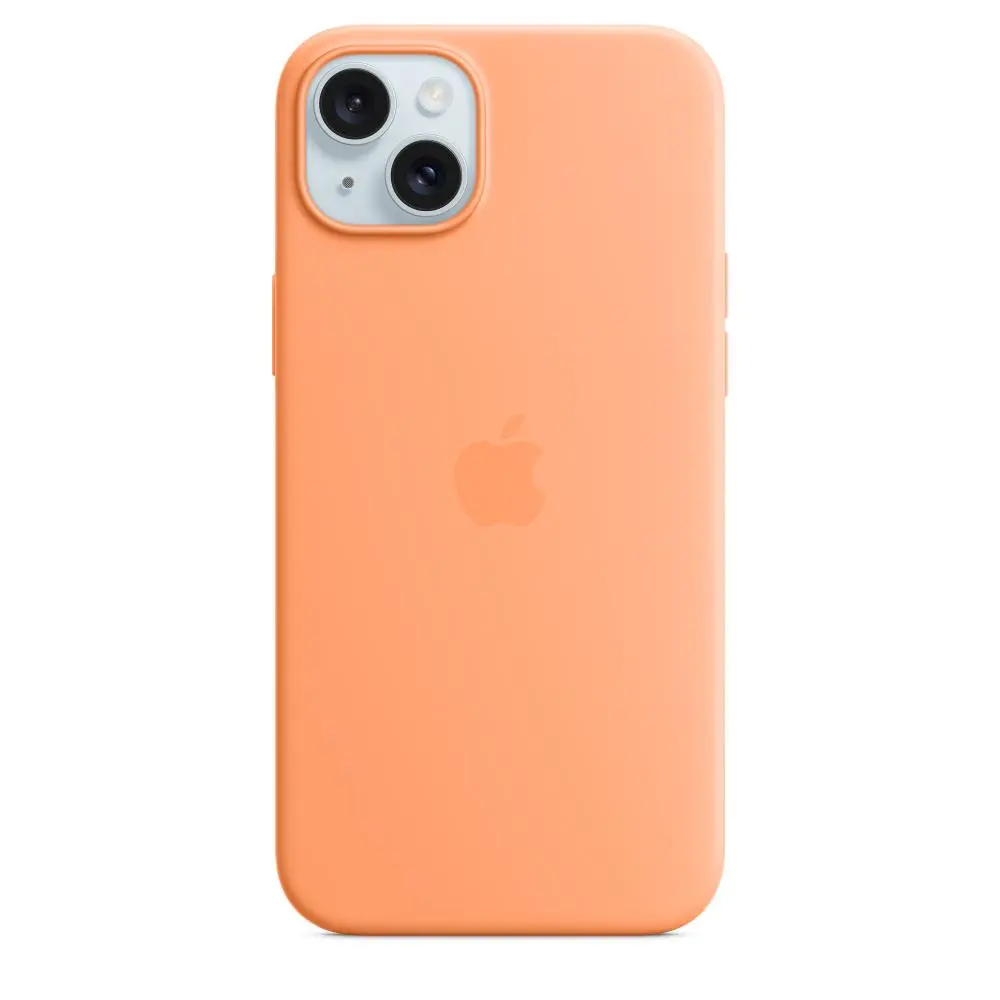Etui Apple silikonowe z MagSafe do iPhone 15 Plus Pomarańczowy sorbet