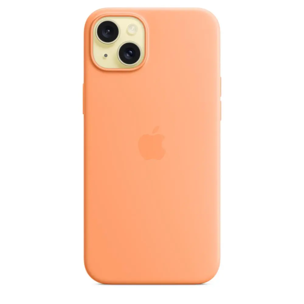 Etui Apple silikonowe z MagSafe do iPhone 15 Plus Pomarańczowy sorbet