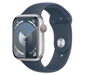 Smartwatch Apple Watch Series 9 GPS + Cellular koperta 45mm z aluminium Srebrny pasek sportowy Sztormowy błękit M/L