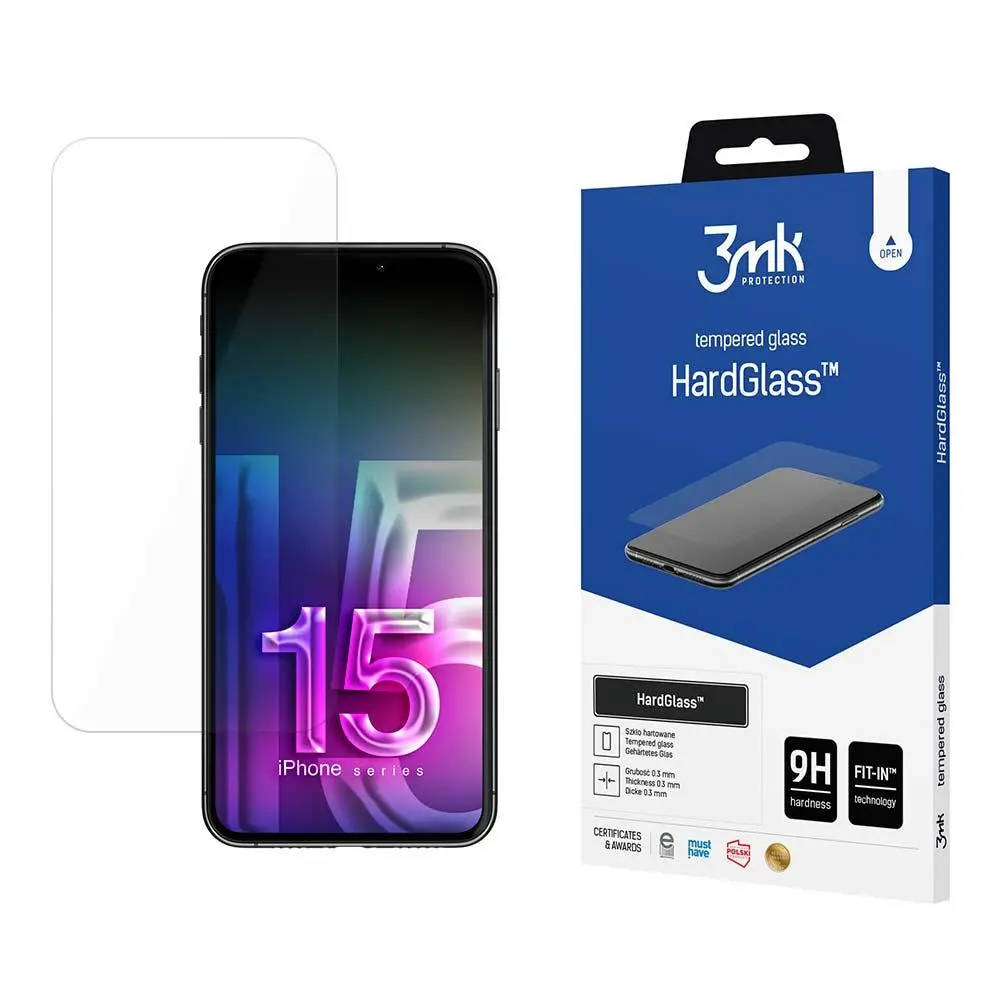 Szkło hartowane 3mk HardGlass do iPhone 15 Pro