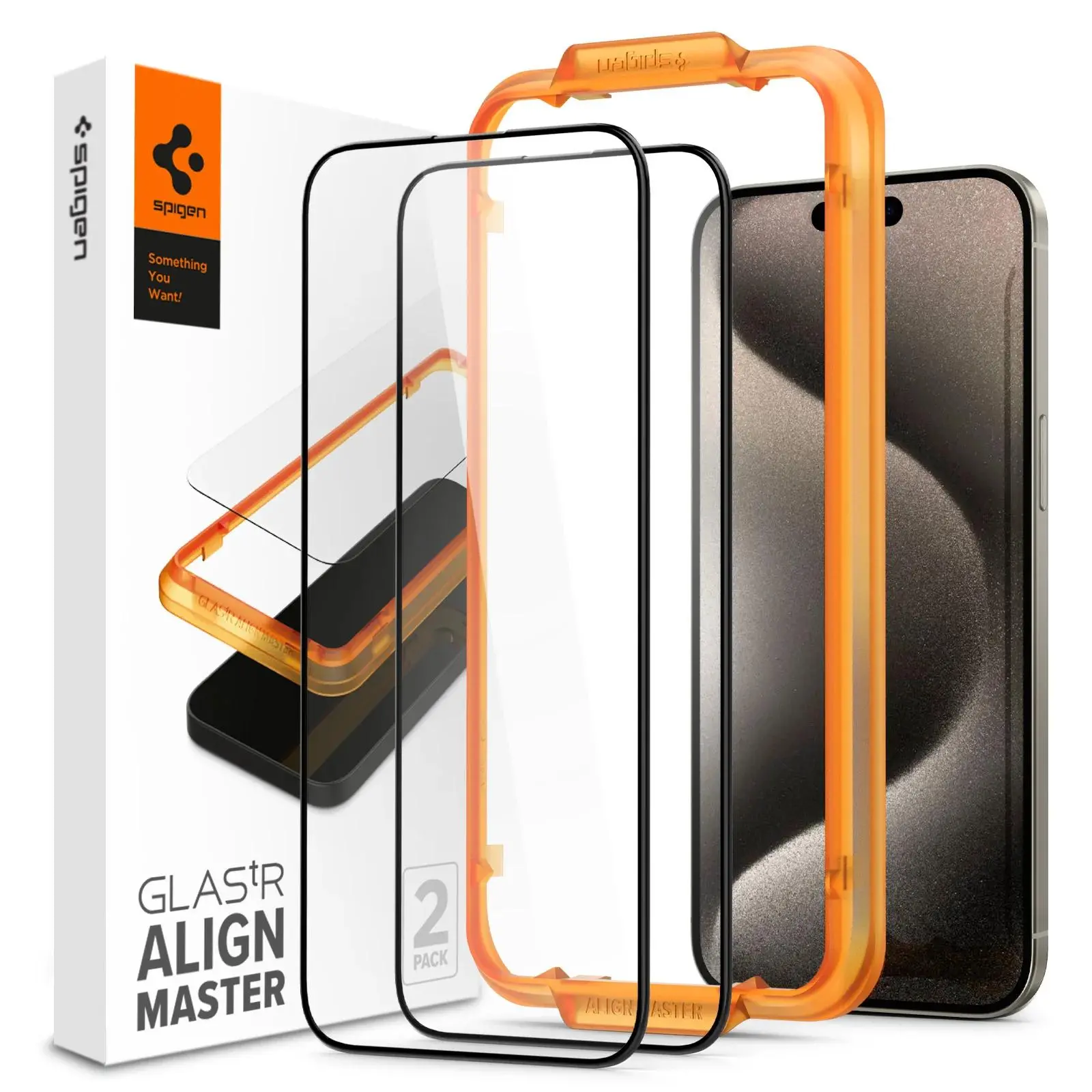 Szkło hartowane Spigen z aplikatorem Glas.tR AlignMaster FC do iPhone 15 Pro Max - 2 pack