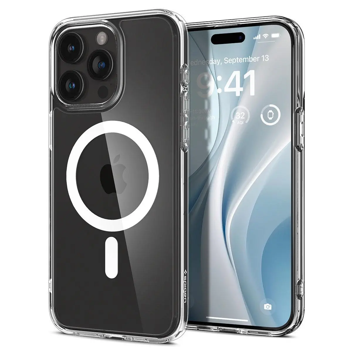 Etui Spigen Crystal Hybrid MagFit do iPhone 15 Pro Biały