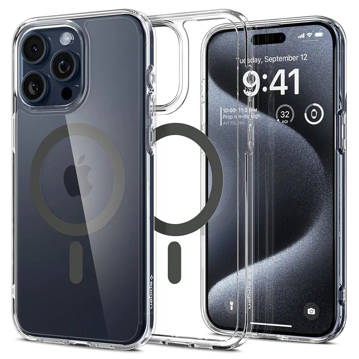 Etui Spigen Ultra Hybrid MagFit do iPhone 15 Pro Grafitowy