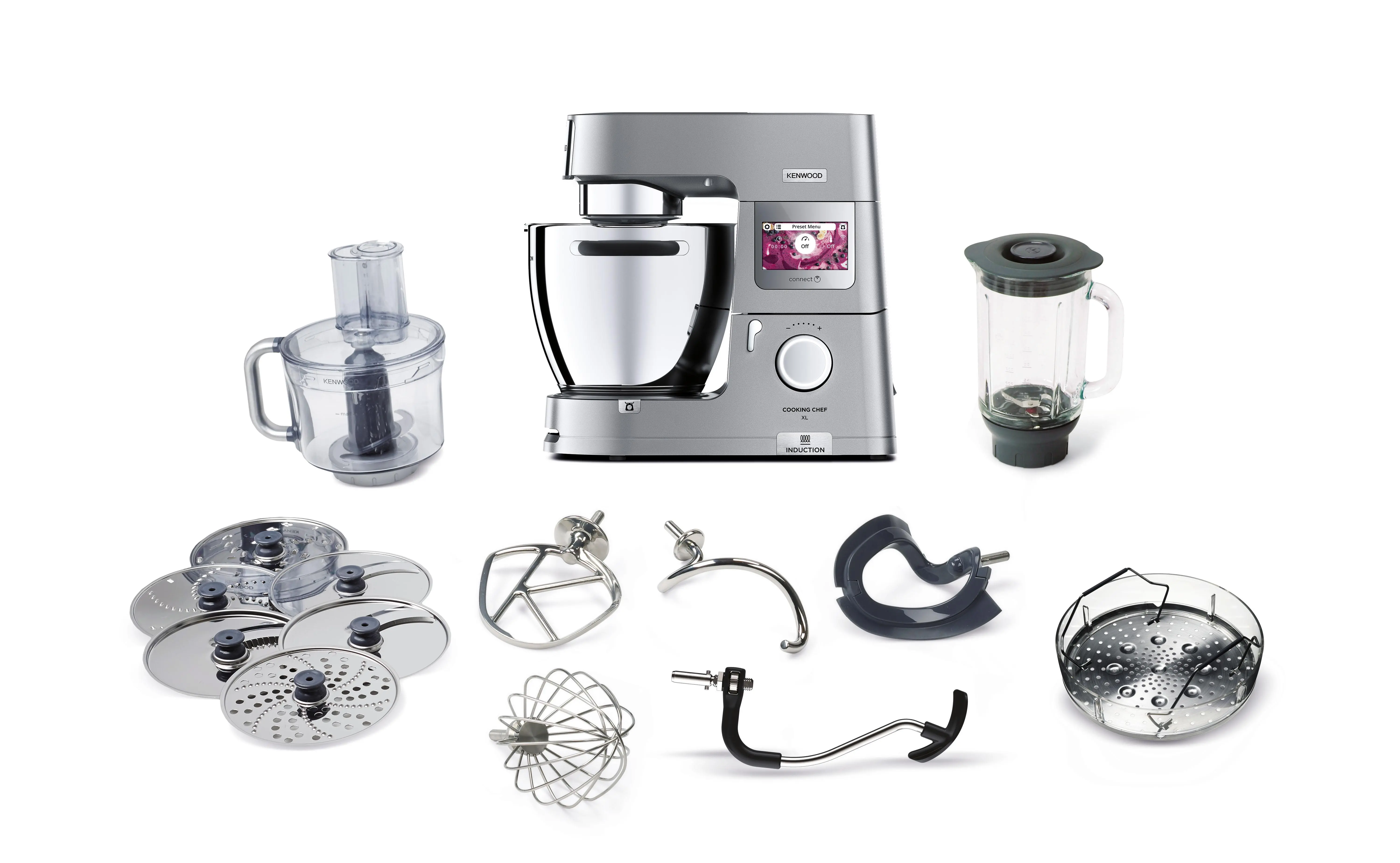 Robot planetarny Kenwood Cooking Chef XL KCL95.424SI 1500W Rozdrabniacz Przystawka do makaronu Blender kielichowy